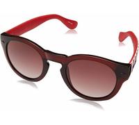 Accessotech Havaianas Transco Unisex Sunglasses Dark Red Round Frame Brown Faded Lenses