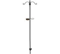 Accessotech Heavy Duty Bird Feeding Station With 2 Hooks 188Cm Twin Hook Garden Dining Station Powder Coated Steel Pole