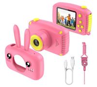 Accessotech Kids Pink Bunny Rechargeable Digital Camera 12Mp 1080P Hd Video First Camera