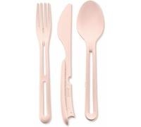 Accessotech Koziol Travel Fork & Spoon Set - Compact Reusable Cutlery Set For Outdoor Dining And Picnics - Pastel Pink