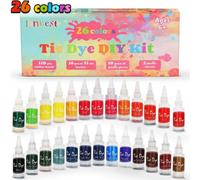 Accessotech Lenbest 26 Colour Tie Dye Craft Set - Complete Fabric Dye Kit For Diy Clothing And Textile Projects