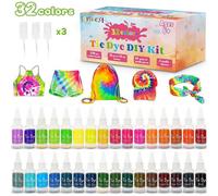 Accessotech Lenbest Tie Dye Craft Kit 20 Colors 120Ml Fabric Dye Set For Diy Clothing Accessories
