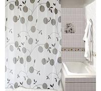 Accessotech Luxury Modern Pvc Shower Curtain With Hooks Waterproof 180X180Cm Bathroom Liner Leaf Design