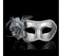 Accessotech Masquerade Silver Flower Mask Venetian Fancy Dress Party Ball Accessory