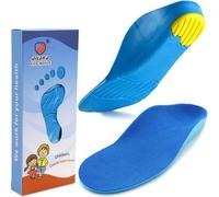Accessotech Medium Blue Kids Orthotic Arch Support Shoe Insoles Cushioned Foot Pain Relief Inserts