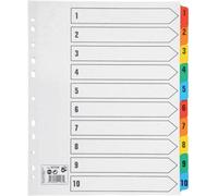 Accessotech Multicolour A4+ Mylar 1-10 Part Index Dividers (Pack)