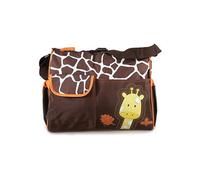 Accessotech Orange Giraffe Waterproof Baby Changing Handbag Large Capacity Nappy Bag With Changing Mat And Storage Pockets 38X31X16Cm