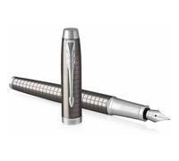 Accessotech Parker Im Premium Dark Espresso Fountain Pen Fine Nib Chrome Trim Gift Box