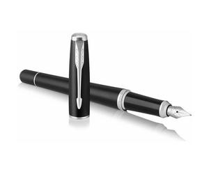 Accessotech Parker Urban Muted Black Fountain Pen Chrome Trim Ergonomic Writing