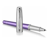 Accessotech Parker Urban Violet Rollerball Pen Sandblast Aluminium Chrome Trim Gift Box