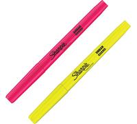 Accessotech Pink And Yellow Sharpie Accent Pocket Highlighters Dual Colour Set Smear Guard Ink Compact And Portable