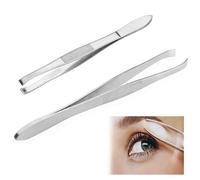 Accessotech Professional Hair Eyebrow Tweezers Removal Grooming Slanted Tip Remover Metal