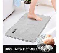Accessotech Purejoy Grey Bath Mat Set Of 2 40X60Cm Non Slip Microfiber
