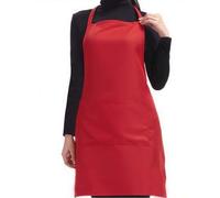 Accessotech Red Plain Kitchen Apron With Front Pocket Polyester Mix Adult Cooking