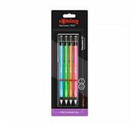 Accessotech Rotring Visuclick Mechanical Pencils Pack Of 4 0.7mm 2B Lead With Triangular Grip & Eraser