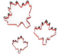Accessotech Set Of 3 Maple Leaf Cookie Cutters For Baking Fondant Cake Decorating Autumn Craft Projects