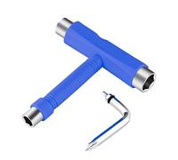 Accessotech Skateboard T Tool Wrench Screw with Allen Key Turner 5 Way All in 1 Multifunction Skate Tool for Skateboards/Scooter/Roller Skate/Long Board Mini Type (Blue)