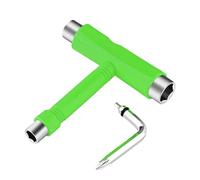 Accessotech Skateboard T Tool Wrench Screw with Allen Key Turner 5 Way All in 1 Multifunction Skate Tool for Skateboards/Scooter/Roller Skate/Long Board Mini Type (Green)