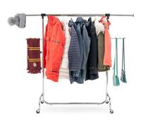 Accessotech Tatkraft Falcon Freestanding Clothes Rail Organizer Heavy Duty Adjustable Rolling Garment Rack