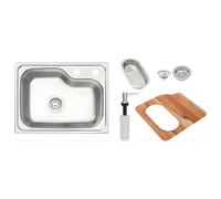 Accessotech Tramontina Stainless Steel Kitchen Sink 42Cm X 55Cm Single Bowl With Accessories Sound Insulation