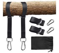 Accessotech Tree Swing Straps And Clips Set 2X 5Ft Polyester Hanging Kit With Carabiners