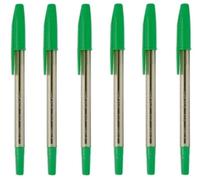 Accessotech Uniball Green Ballpoint Pens Pack Of 6 Smooth Writing Pens For Office School Home And Professional Use