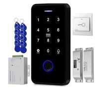 AccessShield Biometric Fingerprint Access Smart Home Security Systems with Waterproof Keyboard,Power Supply,Door Switch,Electric Lock,Keychain, Phone APP Remote Unlock (Electric Bolt Lock)