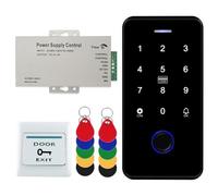 AccessShield Biometric Fingerprint Access Smart Home Security Systems With Waterproof keyboard,Power Supply,Door Switch,Electric Lock,Keychain, Phone APP Remote Unlock (Without lock)