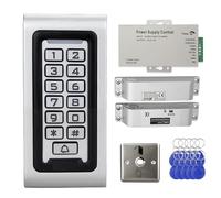AccessShield Outdoor Waterproof Access Control System with Power Supply DC 12V,Door Safety Switch,Electric Lock Key Fob Suitable for Home,Apartments,Offices, Courtyard (S601 with Electric Bolt Lock)