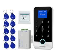 AccessShield Waterproof Smart Home Security Systems Fingerprint,Password,Tuya Remote Unlock,IC Keychain Multiple Methods，with Door Switch,180kg/350lbs Magnetic Lock,Power Supply DC 12V (Without Lock)