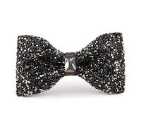 ACCFOD Rhinestone Bow Ties for Men Pre Tied Sequin Diamond Bowties with Adjustable Length - Party Banquet Wedding Bow Tie, Black, One Size