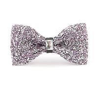 ACCFOD Rhinestone Bow Ties for Men Pre Tied Sequin Diamond Bowties with Adjustable Length - Party Banquet Wedding Bow Tie, Purple, One Size