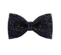 ACCFOD Rhinestone Bow Ties for Men Pre Tied Sequin Diamond Bowties with Adjustable Length - Party Banquet Wedding Bow Tie, Solid Black, One Size
