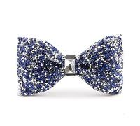 ACCFOD Rhinestone Bow Ties for Men Pre Tied Sequin Diamond Bowties with Adjustable Length - Party Banquet Wedding Bow Tie, Blue, One Size