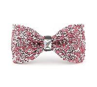 ACCFOD Rhinestone Bow Ties for Men Pre Tied Sequin Diamond Bowties with Adjustable Length - Party Banquet Wedding Bow Tie, Pink, One Size