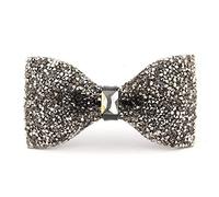 ACCFOD Rhinestone Bow Ties for Men Pre Tied Sequin Diamond Bowties with Adjustable Length - Party Banquet Wedding Bow Tie, Gray, One Size