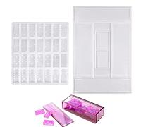 Accfore 2 Pack Domino Silicone Molds for Epoxy Resin,Domino Resin Moulds Silicone DIY Domino Box Resin Mould Dominoes Resin Kit Silicone Moulds for Resin Casting