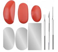 Accfore 3 Sculpture Pottery Molding Scraper Cutter+3 Sizes Rubber Pottery Clay Ribs+3 Clay Detailing Tools for Sculpting Texturing Artists Modeling Potter (9)