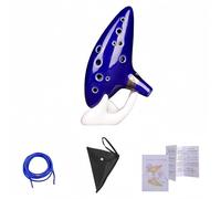 Accfore Zelda Ocarina Instrument with Song Book, 12 Hole Alto C Blue Ceramic Ocarina with Gift Box, Display Stand, Neck Strap, Protective Bag
