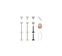 AccGin CZ Nose Rings Studs Flat Back Internal Thread Surgical Steel Hypoallergenic Nose Stud Piercing Jewelry for Nostril Tragus Helix Labret Piercings Nose Helix Medusa Lip for Women 8/10Pcs, 1.2mm