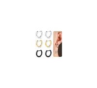 AccGin G23 Implant Grade Titanium Hoop Earrings for Sensitive Ears, Hypoallergenic Small Huggie Hoops 8mm 10mm 12mm, Hinged Sleeper Cartilage Earrings Flatback Stud for Women Men (Silver/Black/Gold