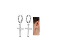 AccGin G23 Implant Grade Titanium Hoop Earrings for Sensitive Ears, Hypoallergenic Small Huggie Hoops 8mm 10mm 12mm, Hinged Sleeper Cartilage Earrings Flatback Stud for Women Men (Silver/Black/Gold