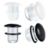 AccGin Glass Ear Stretching Kit Single Flare Plugs & Rubber Rings Unique 1mm Increments 3mm-25mm Gradual Sizing Smooth Glass Gauges for Daily Wear Earring Expander Stretcher Piercing Body Jewelry 4Pcs