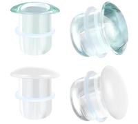 AccGin Glass Ear Stretching Kit Single Flare Plugs & Rubber Rings Unique 1mm Increments 3mm-25mm Gradual Sizing Smooth Glass Gauges for Daily Wear Earring Expander Stretcher Piercing Body Jewelry 4Pcs