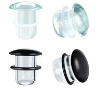 AccGin Glass Ear Stretching Kit Single Flare Plugs & Rubber Rings Unique 1mm Increments 3mm-25mm Gradual Sizing Smooth Glass Gauges for Daily Wear Earring Expander Stretcher Piercing Body Jewelry 4Pcs