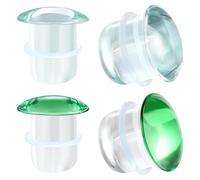 AccGin Glass Ear Stretching Kit Single Flare Plugs & Rubber Rings Unique 1mm Increments 3mm-25mm Gradual Sizing Smooth Glass Gauges for Daily Wear Earring Expander Stretcher Piercing Body Jewelry 4Pcs