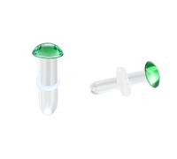 AccGin Glass Ear Stretching Kit Single Flare Plugs & Rubber Rings Unique 1mm Increments 3mm-25mm Gradual Sizing Smooth Glass Gauges for Daily Wear Earring Expander Stretcher Piercing Body Jewelry 2Pc