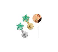 AccGin Helix Piercing Jewelry 16G Internally Threaded Cartilage Earring Studs 316L Surgical Steel Flat Back Earrings 6mm8mm Labret Studs, 1.2（16G）- 6mm Bat - Mix Color, Stainless Steel, cubic zirconia
