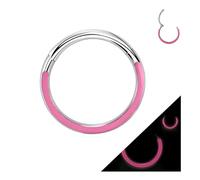 AccGin Hinged Piercing Rings Hoops 16G ASTM F136 Titanium Seamless Glow In The Dark Earring Nose Piercing Jewelry for Nose Septum Cartilage Helix Tragus Daith Lobe Clicker Hoop Piercing Rings 1Pc