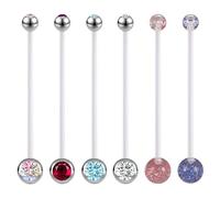 AccGin Mix Style Clear Piercing Kit Retainer Flexible Lip Nose Eyebrow Nipple Tongue Belly Button Rings Piercing Retainer Bioflex Plastic Industrial Barbell Piercing Retainer6